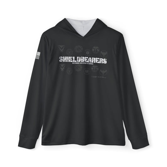 Shieldbearers Blk/Blk Men's Sports Warmup Hoodie (AOP)